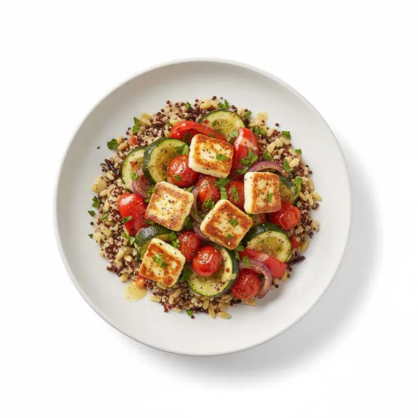 Za’atar Roasted Vegetable and Halloumi Grain Bowl